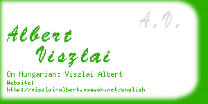 albert viszlai business card